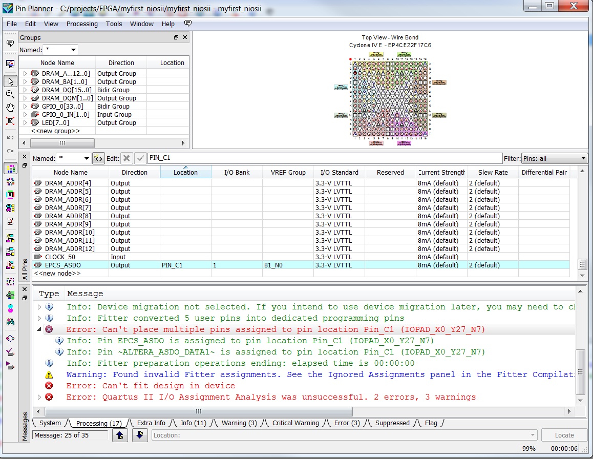 error can't place multiple pins assigned to pin location Intel Community